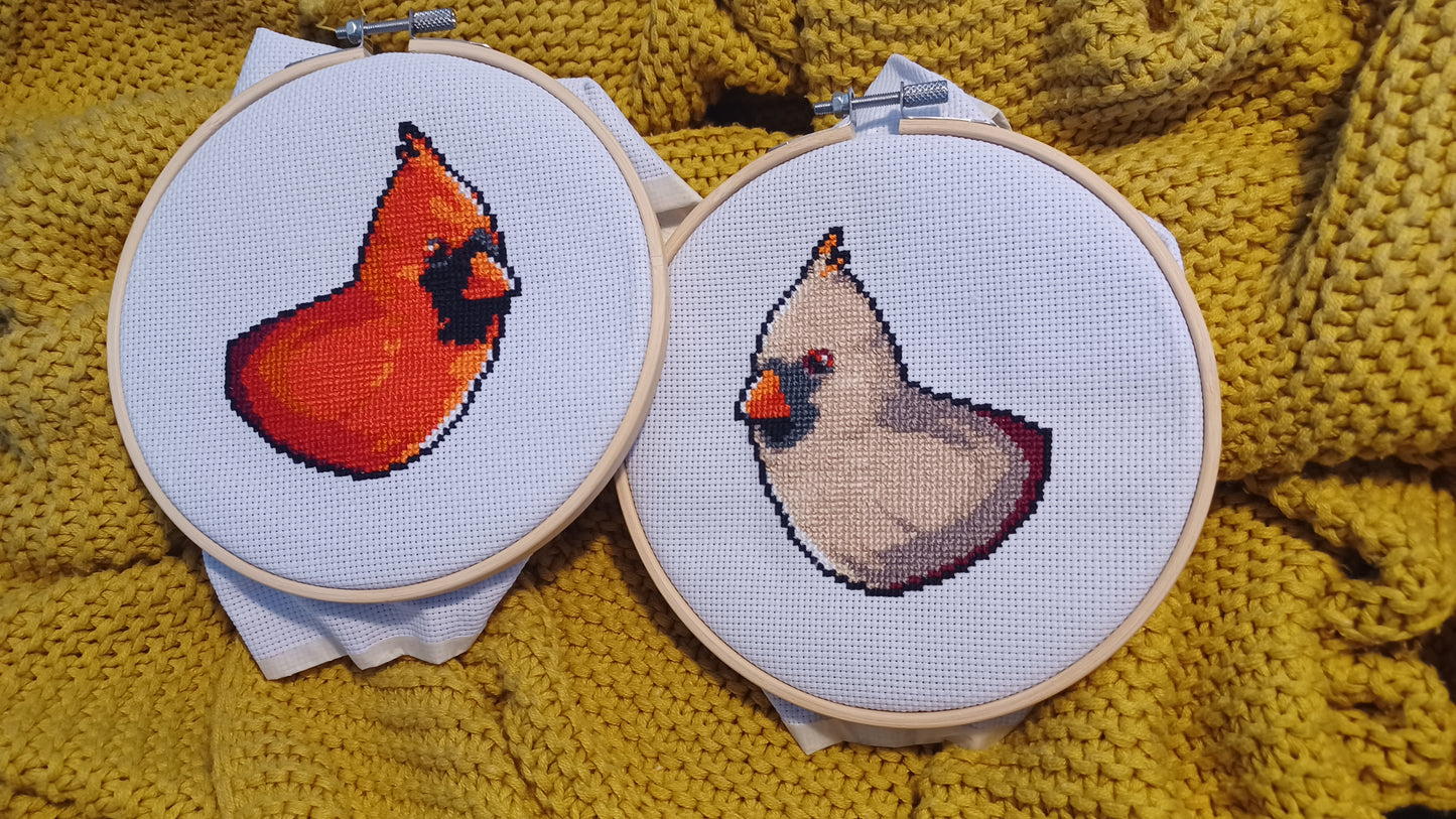 Cardinal Couple Cross-Stitch Pattern